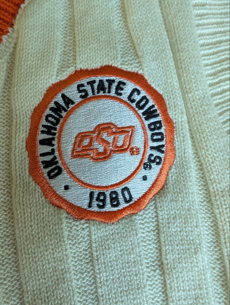 Hype & Vice Oklahoma State Cowboys Orange White Knit Sweater Vest Size Large — image 3 of 7